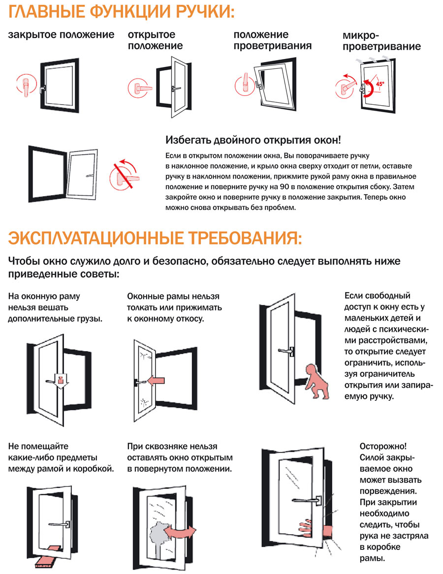 Правила эксплуатации пластиковых окон Века  VEKA 