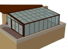 Проект зимнего сада с алюминиевым каркасом и стеклянной кровлей