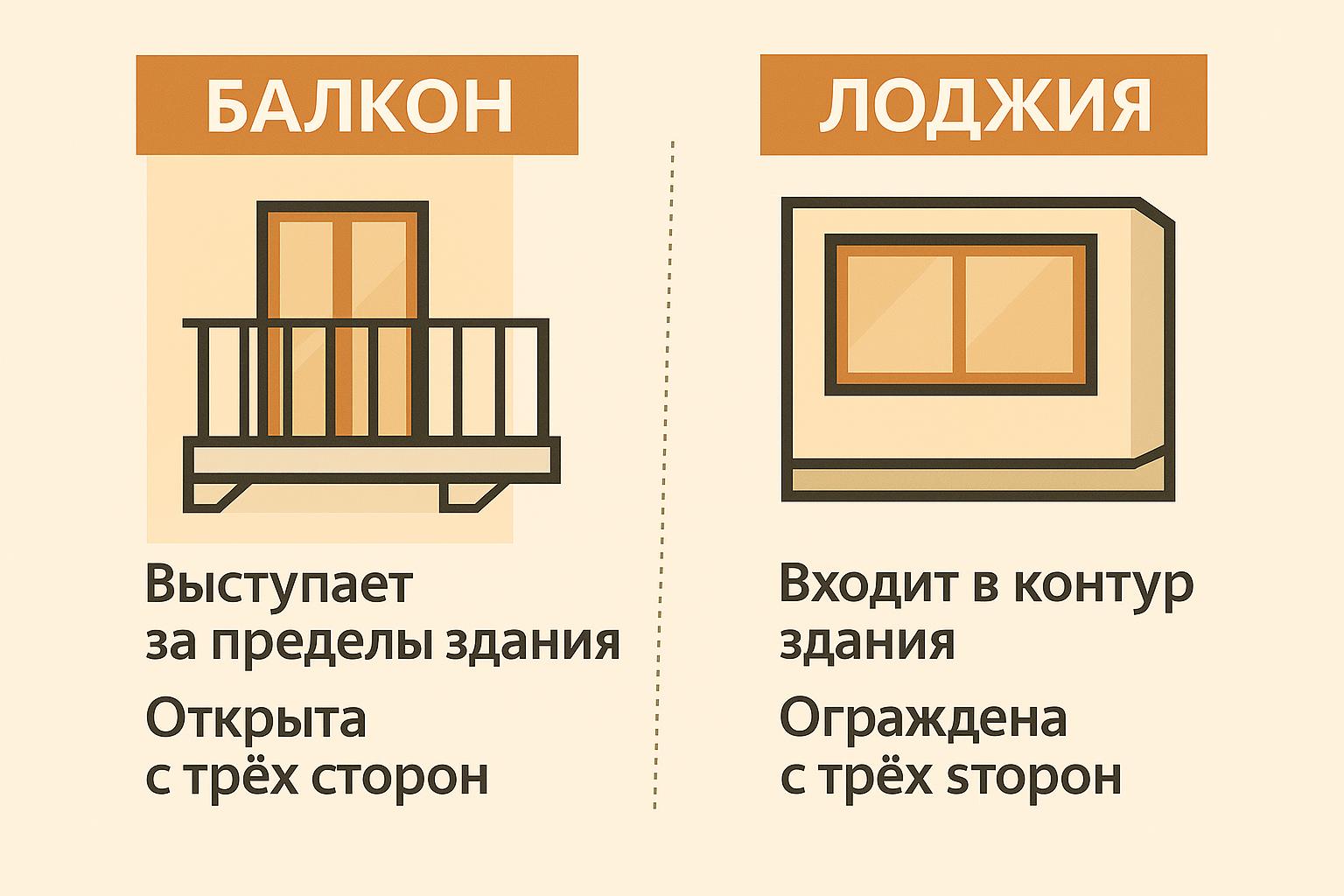 Лоджия и балкон, как отличить?
