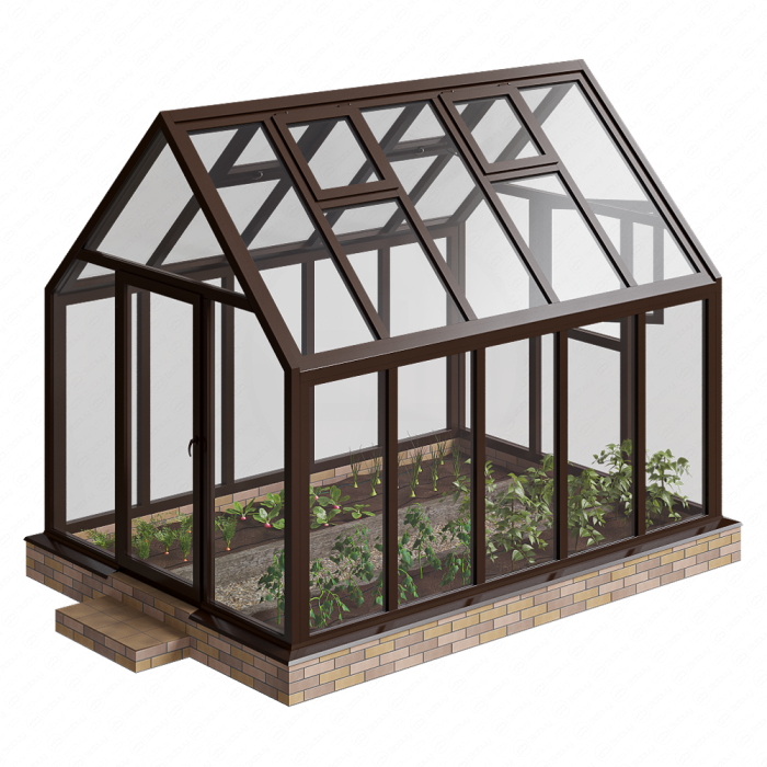 Стеклянная теплица из алюминиевого профиля S-Glass — общий вид