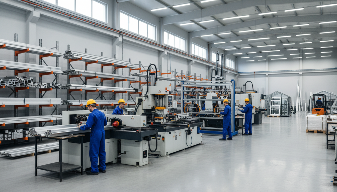 Крупнейшее производство английских стеклянных теплиц из алюминия 