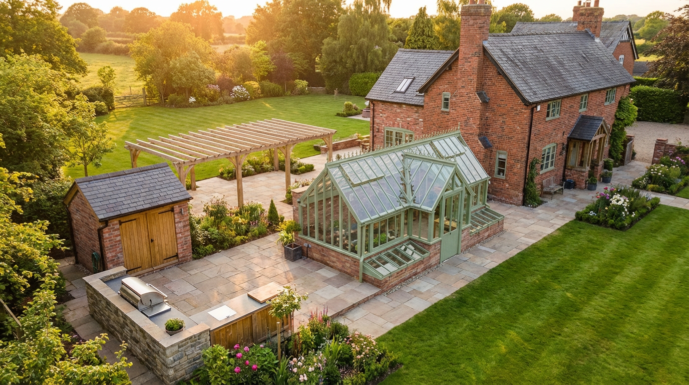 теплица как элемент ландшафтного оформления