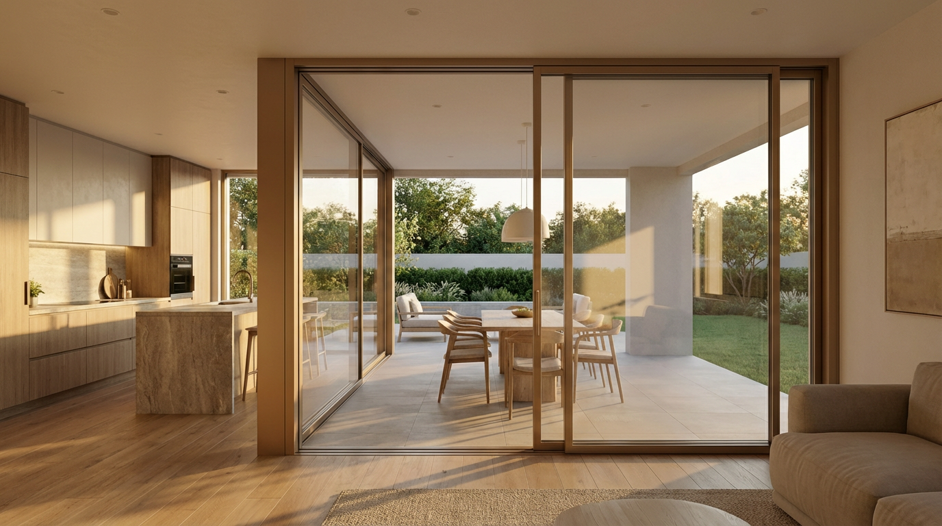 большой портал выход на террасу алюминий