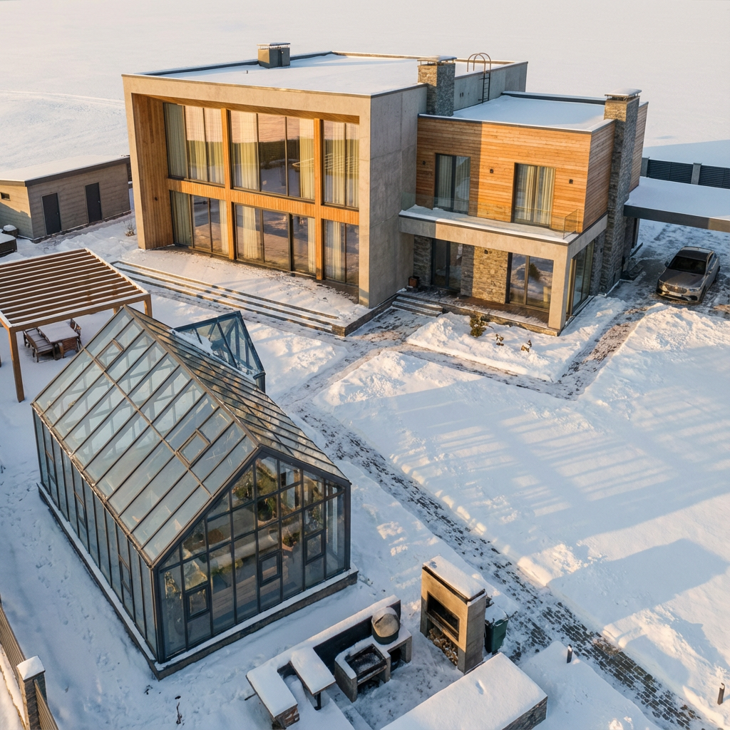 фасадное остекление с большими стеклопакетами