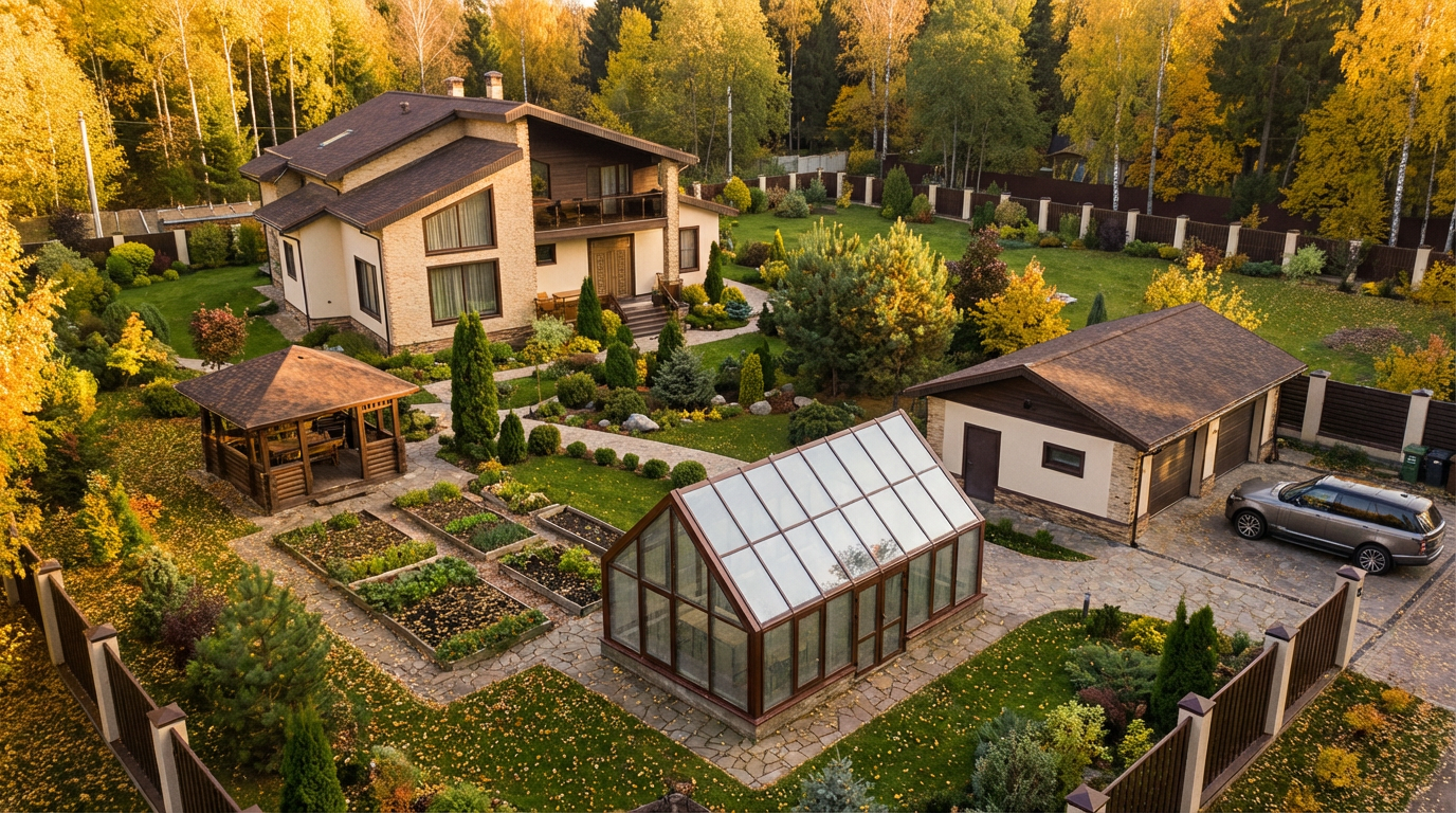 Зимний сад 3×6 м в английском стиле — общий вид  оранжереи