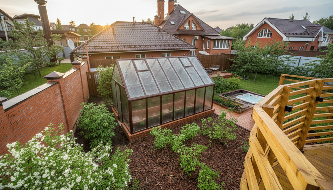 Готовая теплица S-Glass с боковой дверью