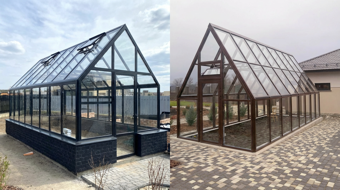 Отличие теплицы и зимнего сада: холодная конструкция и тёплая архитектурная система