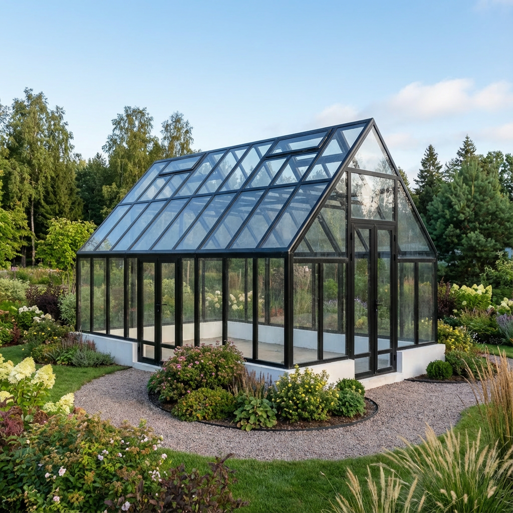 Стеклянная теплица S-Glass PRO+ 4×6 — на участке 