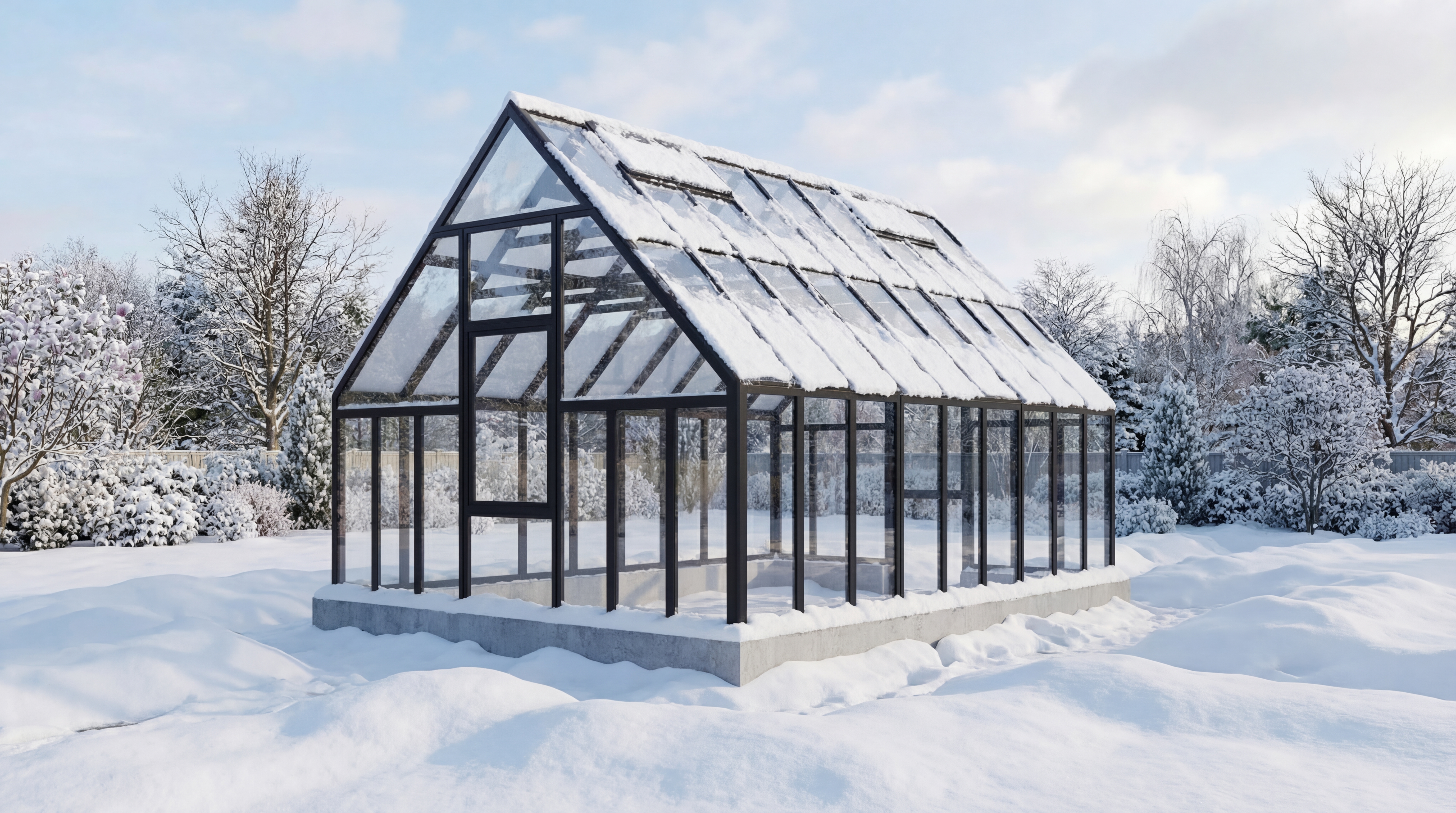 Теплица S-Glass PRO+ 4×6 на участке — перспективный ракурс