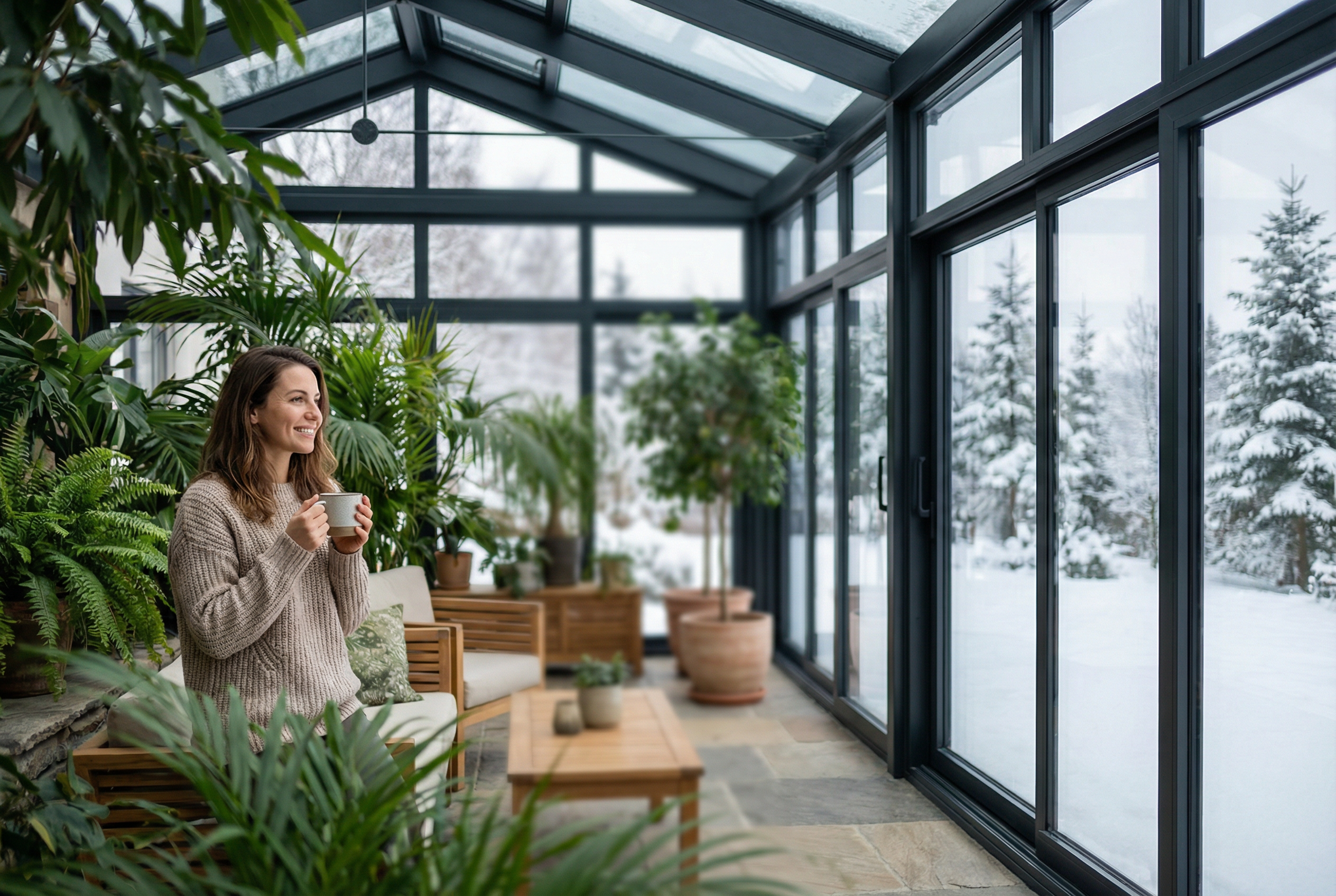 Заказать или Купить стеклянные зимние сады от производителя Сатэлс Групп