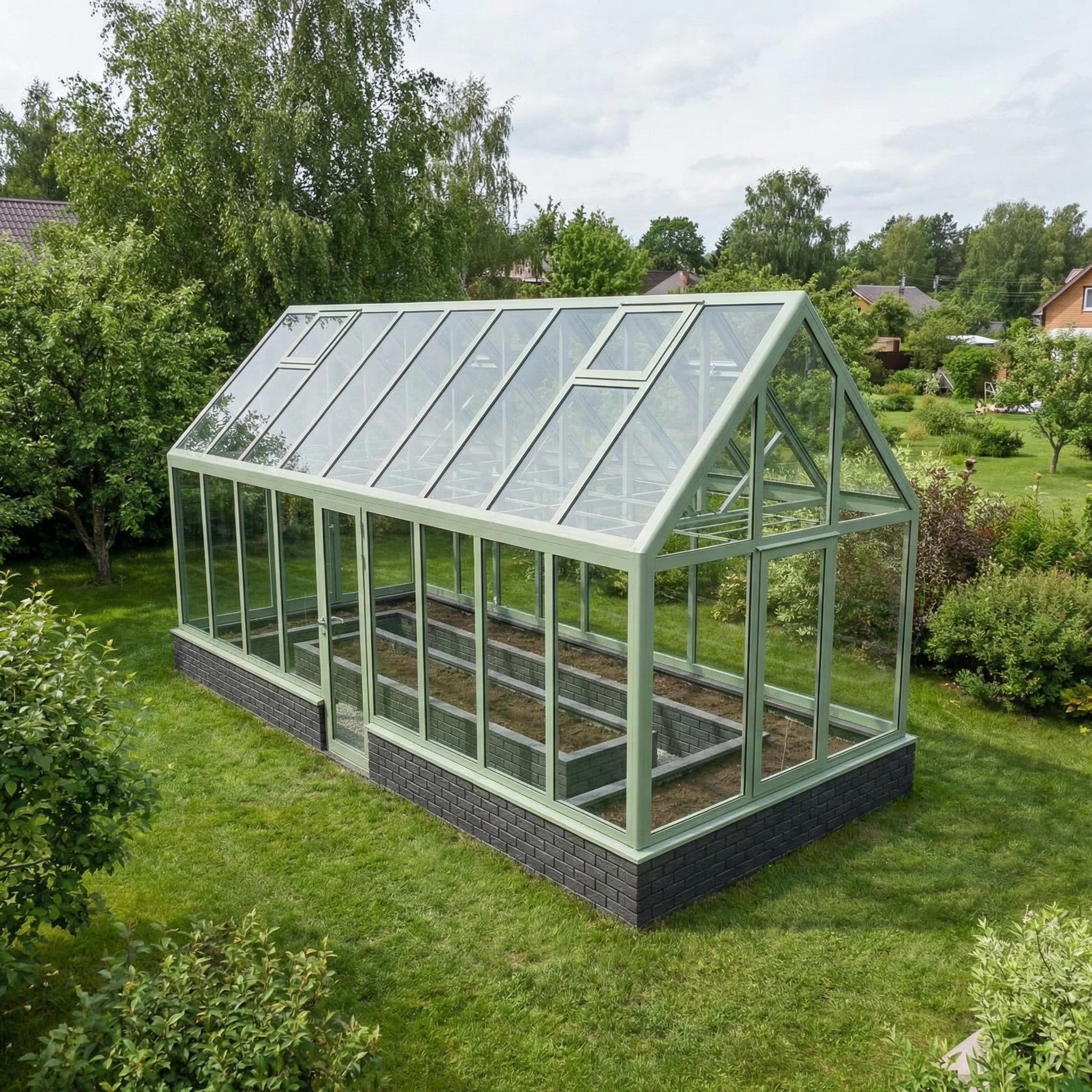 Английская стеклянная теплица S-Glass 3×6 — общий вид