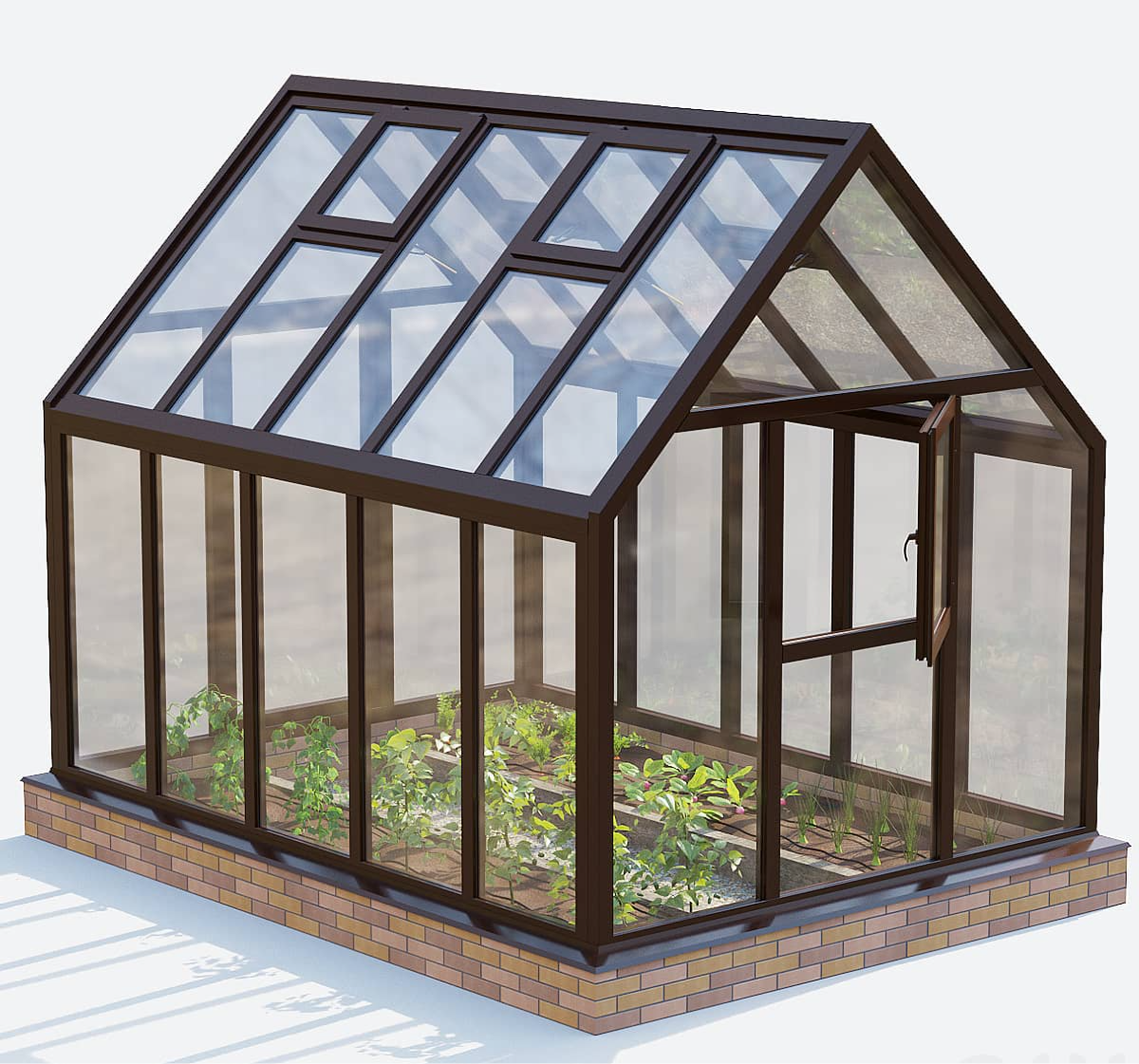 Усиленный алюминиевый профиль и стекло 4 мм в теплице S-Glass