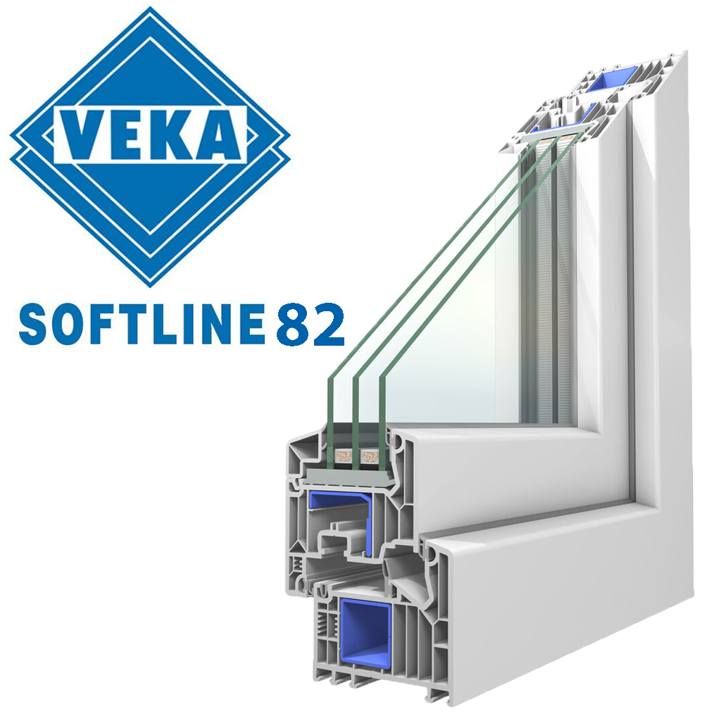 Профиль VEKA Softline 82 Премиум в разрезе