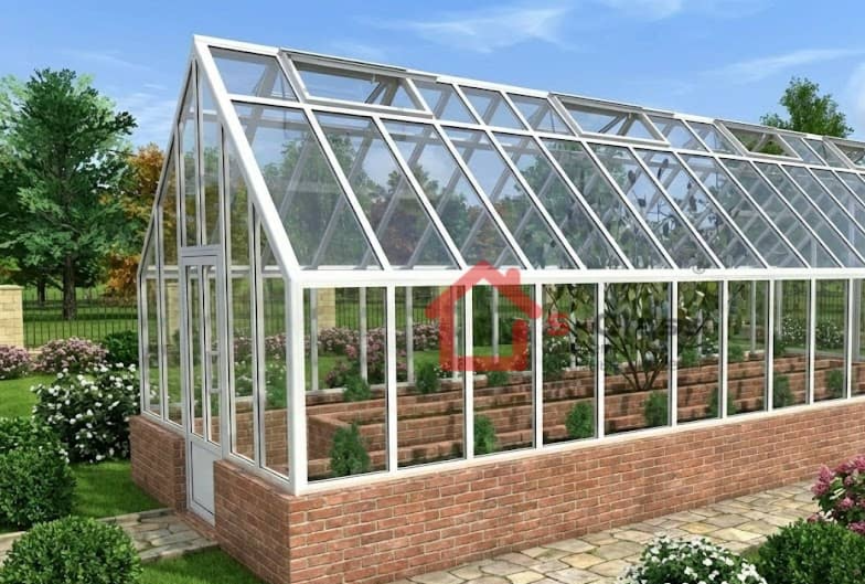 Стеклянная теплица 3х6 в английском стиле с алюминиевым каркасом S-Glass