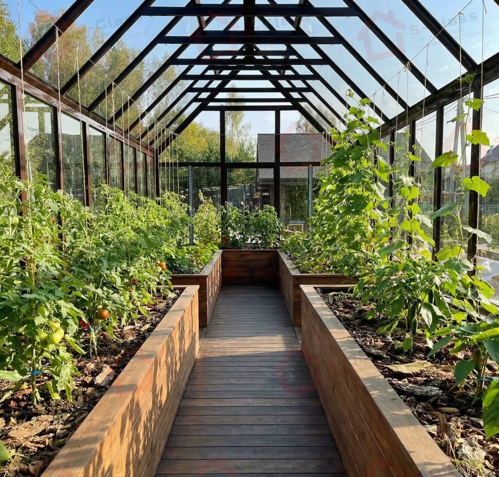 Стеклянные теплица Премиум  под заказ от произаодителя теплиц С-Гласс