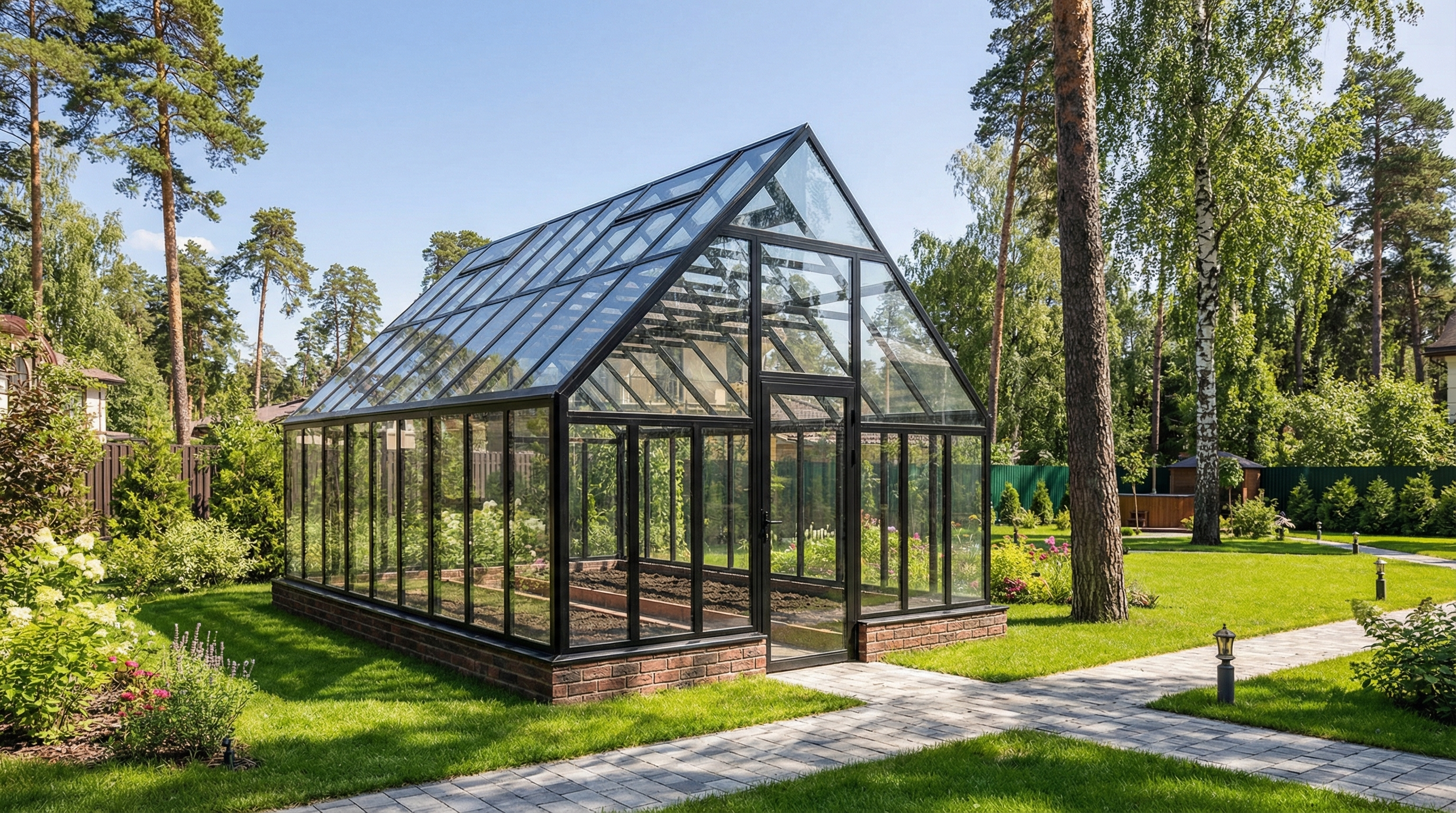 Английская стеклянная теплица S-Glass PRO+ 4×6