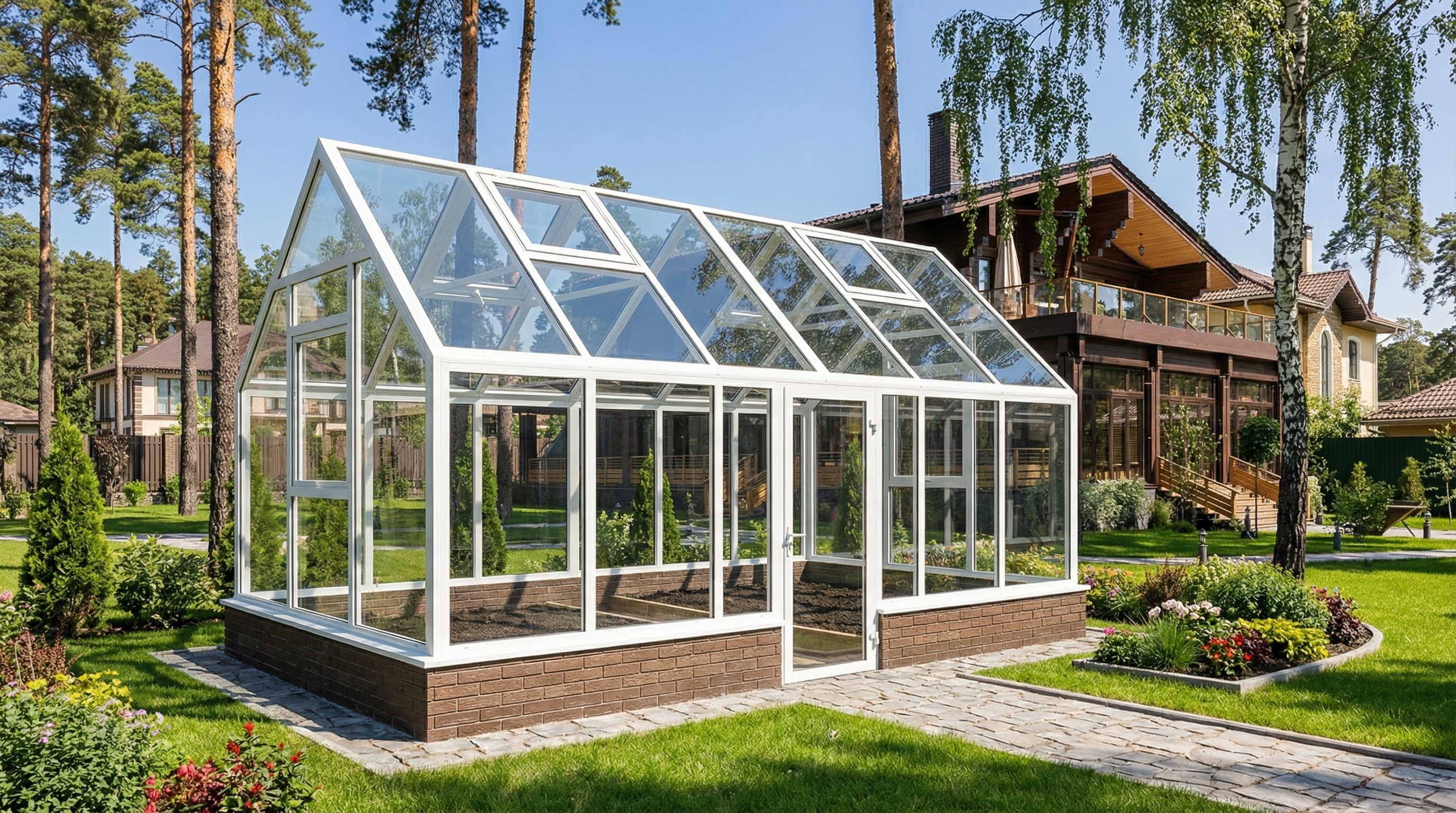 Премиальная теплица S-Glass 3×6 на участке
