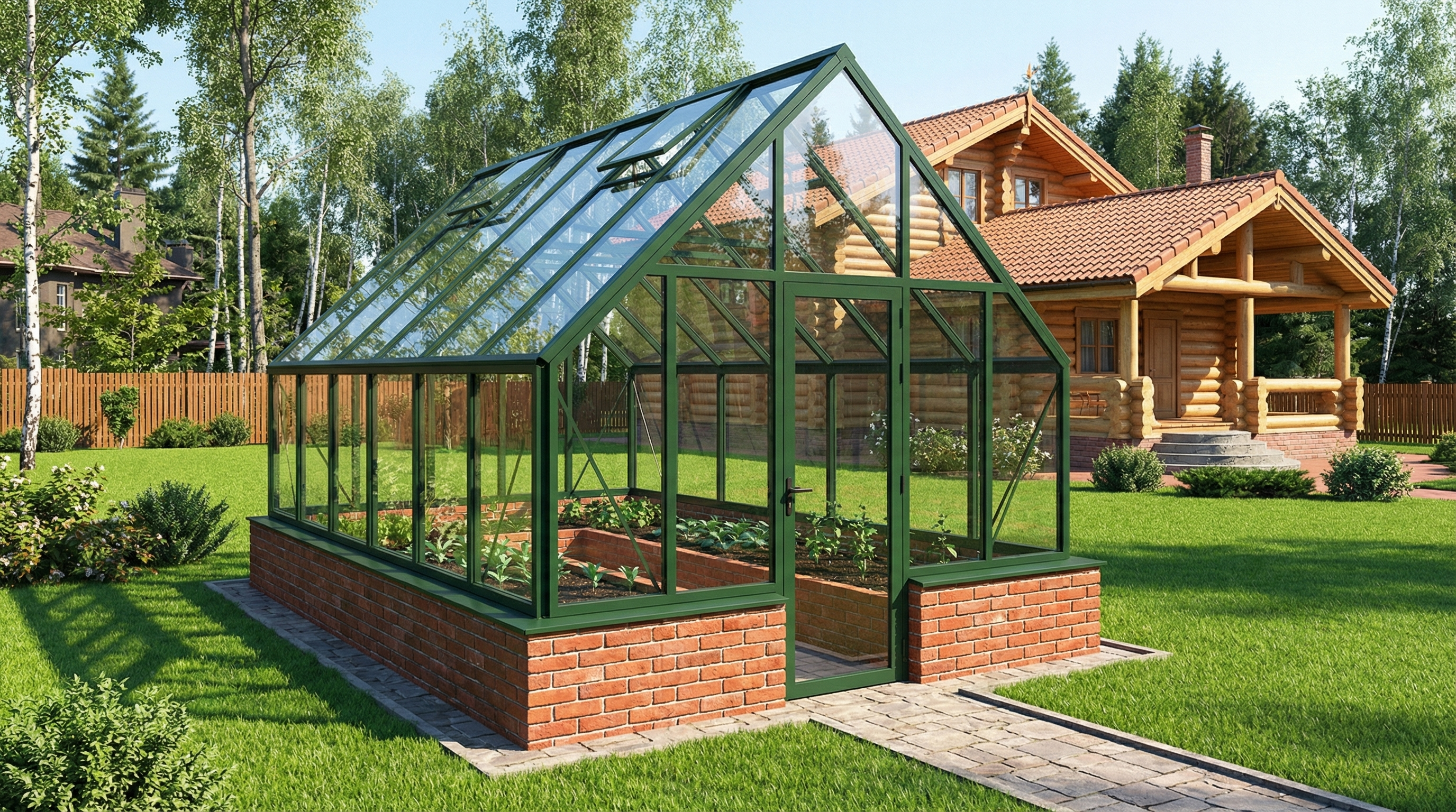 Алюминиевая теплица 4×4 в английском стиле