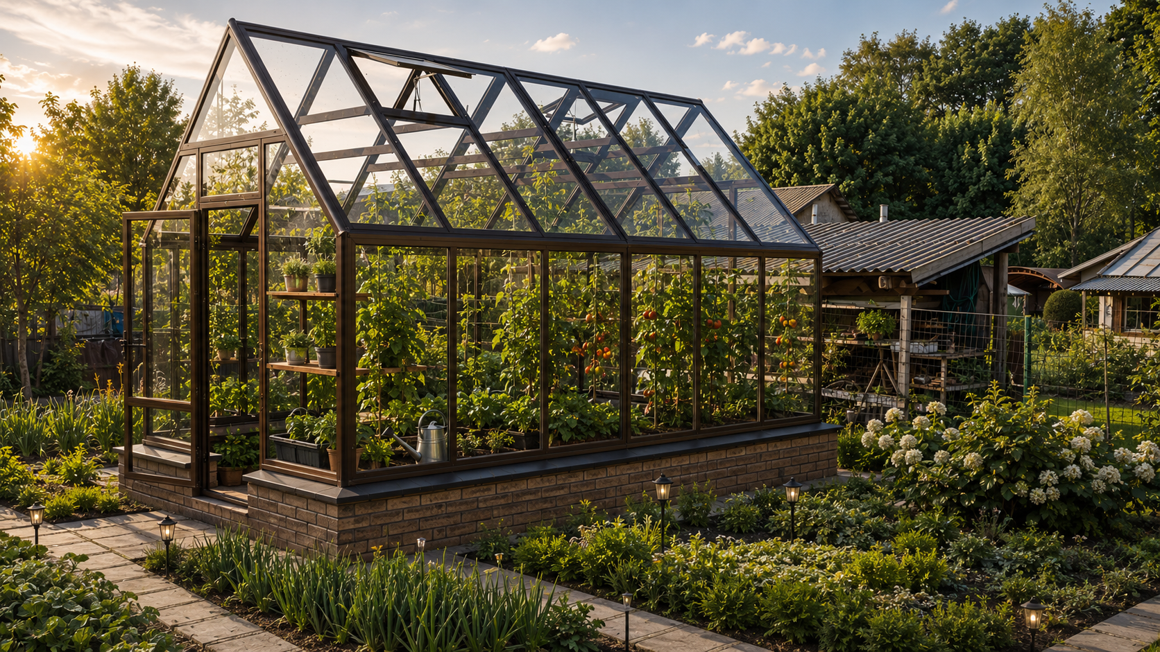 Стеклянная теплица в английском стиле S-Glass 3×6 — ракурс